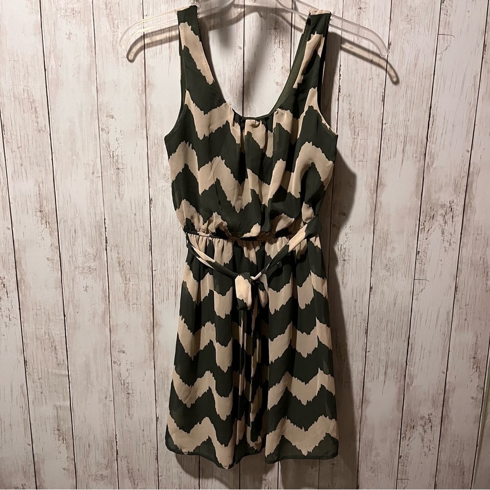 Lilly rose women’s small green and white stipe tank style dress